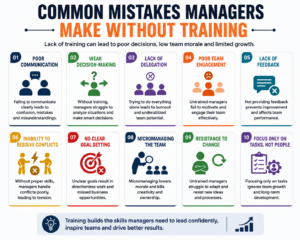 Common mistakes managers make without training infographic